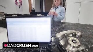 Eva Nyx gets her tight teen pussy creampied by horny stepdad
