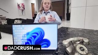 Eva Nyx gets her tight teen pussy creampied by horny stepdad