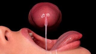 Close-up blowjob ASMR with hot cock sucking action
