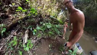 Couple fucking on the banks of a jungle river, you should see it!