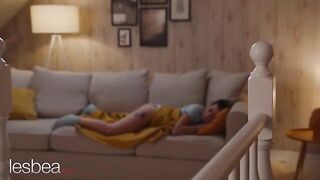 Two hot lesbians enjoy a vibrator in sensual sex