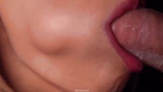A young cute blonde girl broke the condom while giving a blowjob