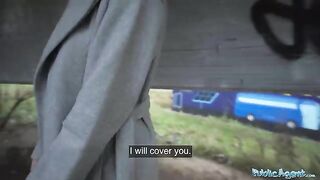 A cute Russian girl got fucked hard outdoors for cash by Public Agent