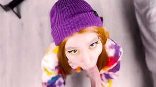 Redhead presented her ass to the guy after blowing him in 4K