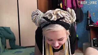 Girl sucks the cock of her neighbor in a steamy scene