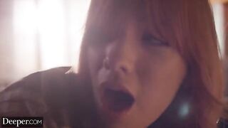 The guy played a game with the cute girl in a dominating manner