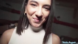 A beautiful brunette, a biology student, meets a stranger and gets intimate