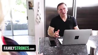 Pervert stepdad seduced his stepdaughter Chloe Rose to fuck every day
