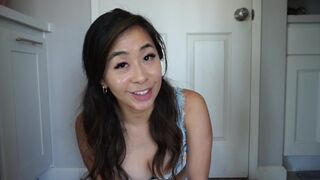 Summer-themed underwear try-on session with Kaedia Lang, featuring masturbation tips