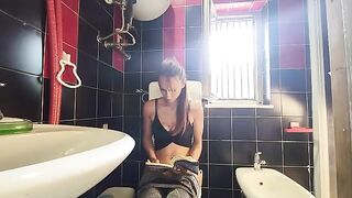 My tattooed friend screwed me on the bathroom floor