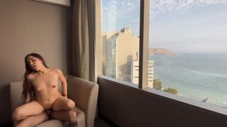A girl is fucking like a crazy in the hotel room and prays her BF never finds out