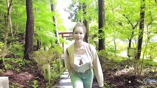 A man fucked his step sister on a rainy day while hiking