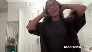The hot Latina girl gives her boyfriend a blowjob