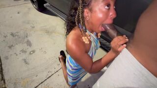 I found a married girl in the parking lot, she sucked my cock like a slut