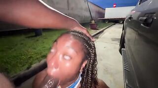 I found a married girl in the parking lot, she sucked my cock like a slut