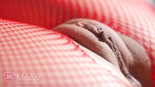 Honey loves when her pussy is caressed close-up. It's so sexy!