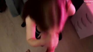 The girl seduced her roommate through her feet and mini-skirt