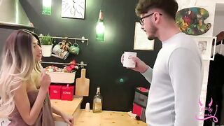 Cheating girlfriend gets fucked by her ex in the kitchen