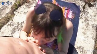 A hot blowjob in return for protection from the guard of the fort