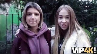 A couple tries double penetration for the first time with a guy, a thrilling scene