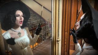 Resident Evil Village cosplay with hot Lady Dimitrescu action