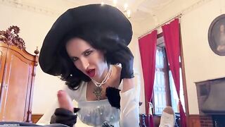 Resident Evil Village cosplay with hot Lady Dimitrescu action