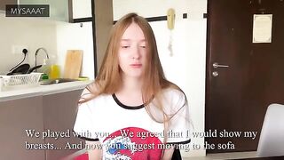 A step sister lost at chess and got a double load in her pussy