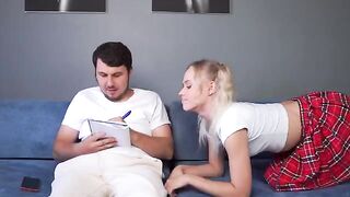 I helped my stepsister with her homework, she thanked me with sex