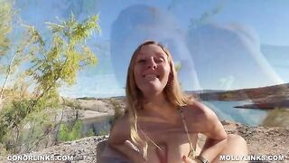 Horny Hiking with big booty slut in nature