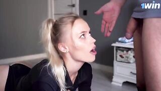 The stepmom saw my cock and had to suck it and fuck it