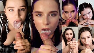 A juicy blowjob compilation with a lot of cumshots to enjoy