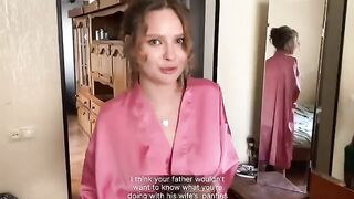My stepmom teaches me a lesson for jerking her panties off