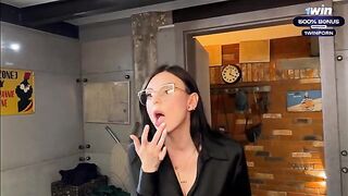 Spied on a hot stepmom in the shower, finished with cum