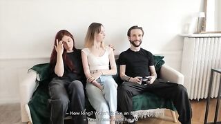 Two French amateur girls share a man’s cock in an intense threesome