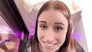 The guy cums on the face of his girlfriend for not paying her debts