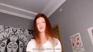 A red-haired babe got a cock in her mouth by chance