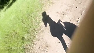 A babe was fucked in the middle of the forest by a muscular man