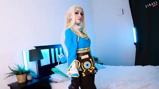Princess Zelda gets fucked by a cock after being tired of waiting for Link