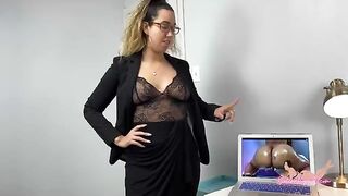 An angry wife catches her husband watching adult content with a stunning Latina ass