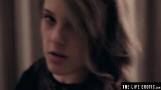 The pretty girl has huge natural boobs and she loves to play with them