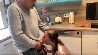 The old fart got banged by two young German sluts