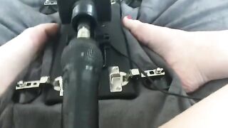 A girl fucks with a machine and gets an orgasm