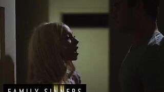 Two naughty step siblings get caught and share a big dick