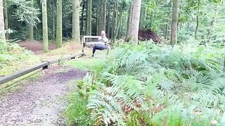 A jogger slut in leggings gets fucked hard in the woods during her workout