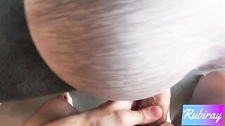 Hot step sister does yoga, gets fucked doggy in her ripped leggings