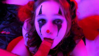 The kinkiest clown blowjob with a dirty face