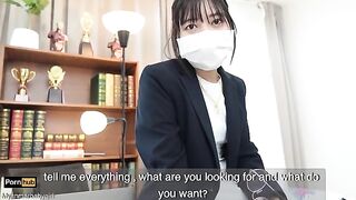 The hot gardener fucked the Asian teacher Mya Mya in the classroom