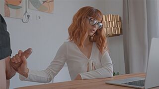 Sexual girl fucks with her client through a zoom meeting