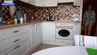 A guy fucked his best friend's stunning stepmom right in the kitchen