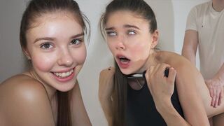 Fella fucks cute teen in doggy style until he finishes